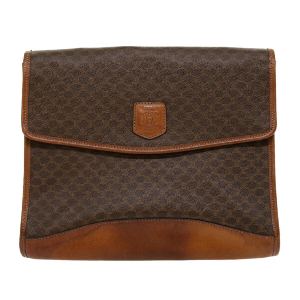 CELINE Macadam Canvas Clutch Bag Brown  30906