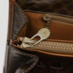 CELINE Macadam Canvas Clutch Bag Brown  30906