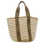 Chloe Woody Tote Bag Wood Glove Brown Multi Mifuko CHC21US380 31544