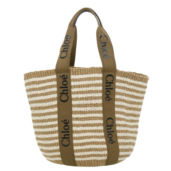 Chloe Woody Tote Bag Wood Glove Brown Multi Mifuko CHC21US380 31544