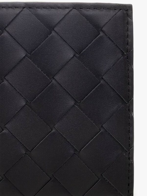 Bottega Veneta Intrecciato Leather Half Wallet Black