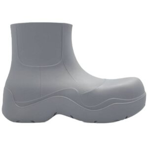 Bottega Veneta Puddle Rubber Ankle Rain Boots Grey