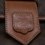 CELINE Macadam Canvas Shoulder Bag PVC Leather Brown  34058