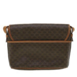 CELINE Macadam Canvas Shoulder Bag PVC Leather Brown  34058