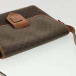 CELINE Macadam Canvas Shoulder Bag PVC Leather Brown  34058
