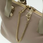 Chloe Bailey Hand Bag Leather 2way Beige Pink 35664