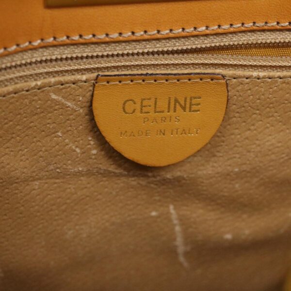 CELINE Macadam Canvas Hand Bag Beige  36663