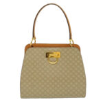 CELINE Macadam Canvas Hand Bag Beige  36663