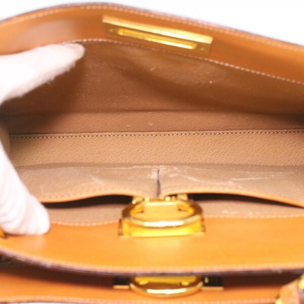 CELINE Macadam Canvas Hand Bag Beige  36663