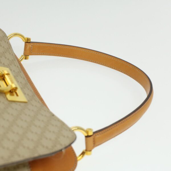 CELINE Macadam Canvas Hand Bag Beige  36663