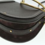 Chloe Small Rubberized Shoulder Bag Nile Leather 2way Brown 37268A