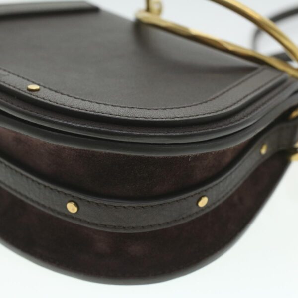 Chloe Small Rubberized Shoulder Bag Nile Leather 2way Brown 37268A