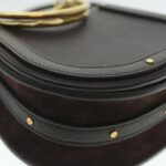 Chloe Small Rubberized Shoulder Bag Nile Leather 2way Brown 37268A
