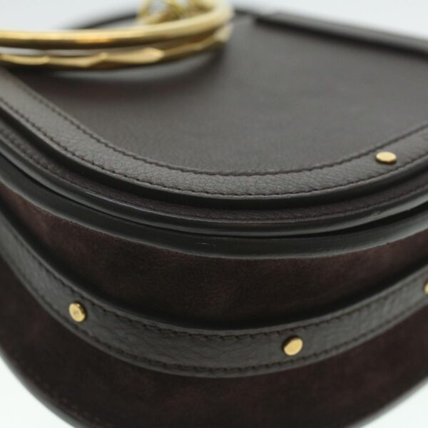 Chloe Small Rubberized Shoulder Bag Nile Leather 2way Brown 37268A