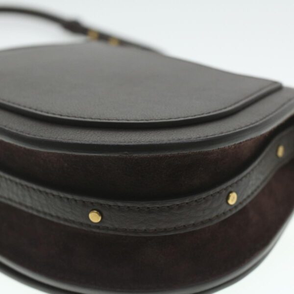 Chloe Small Rubberized Shoulder Bag Nile Leather 2way Brown 37268A