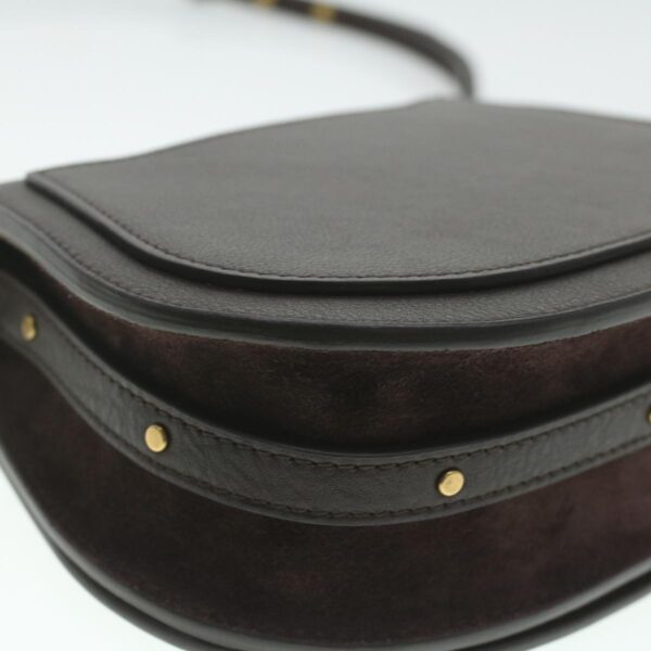Chloe Small Rubberized Shoulder Bag Nile Leather 2way Brown 37268A