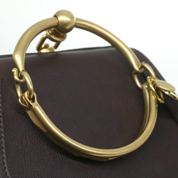 Chloe Small Rubberized Shoulder Bag Nile Leather 2way Brown 37268A