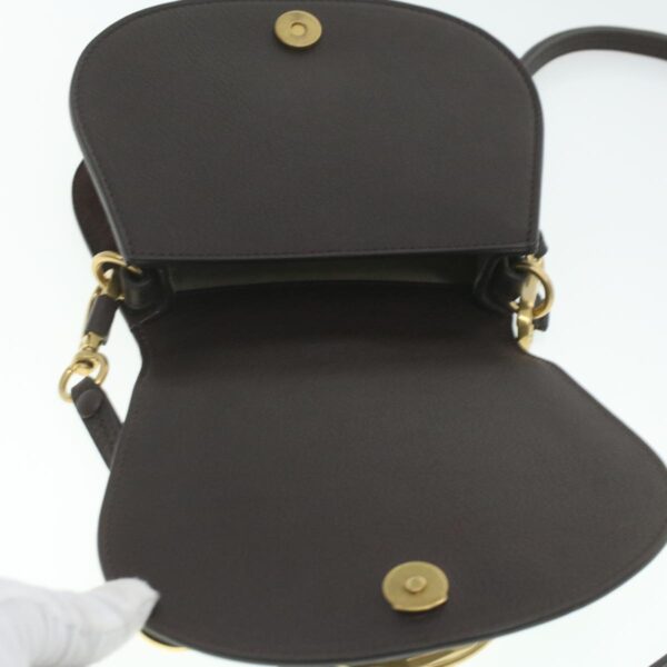 Chloe Small Rubberized Shoulder Bag Nile Leather 2way Brown 37268A