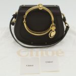Chloe Small Rubberized Shoulder Bag Nile Leather 2way Brown 37268A