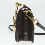 Chloe Small Rubberized Shoulder Bag Nile Leather 2way Brown 37268A