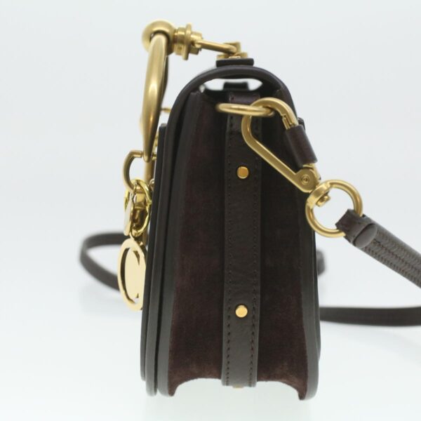 Chloe Small Rubberized Shoulder Bag Nile Leather 2way Brown 37268A
