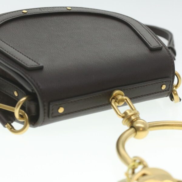 Chloe Small Rubberized Shoulder Bag Nile Leather 2way Brown 37268A