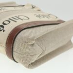 Chloe Woody Hand Bag Canvas 2way Gray Brown 37269A