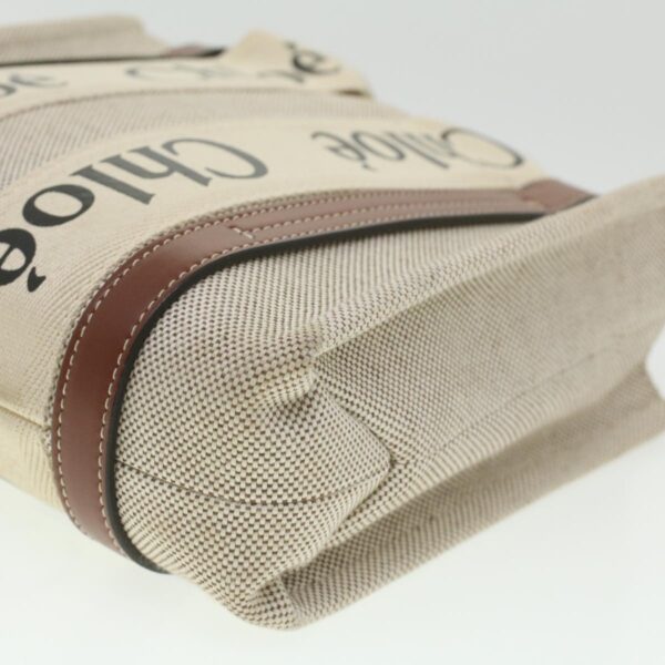 Chloe Woody Hand Bag Canvas 2way Gray Brown 37269A