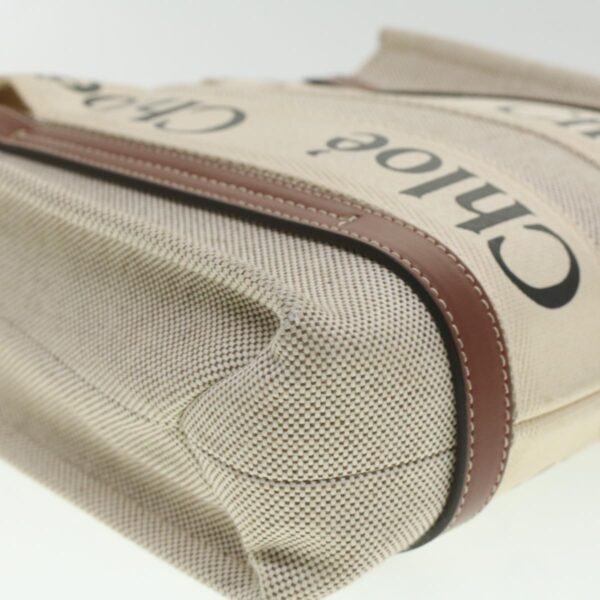 Chloe Woody Hand Bag Canvas 2way Gray Brown 37269A