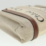 Chloe Woody Hand Bag Canvas 2way Gray Brown 37269A