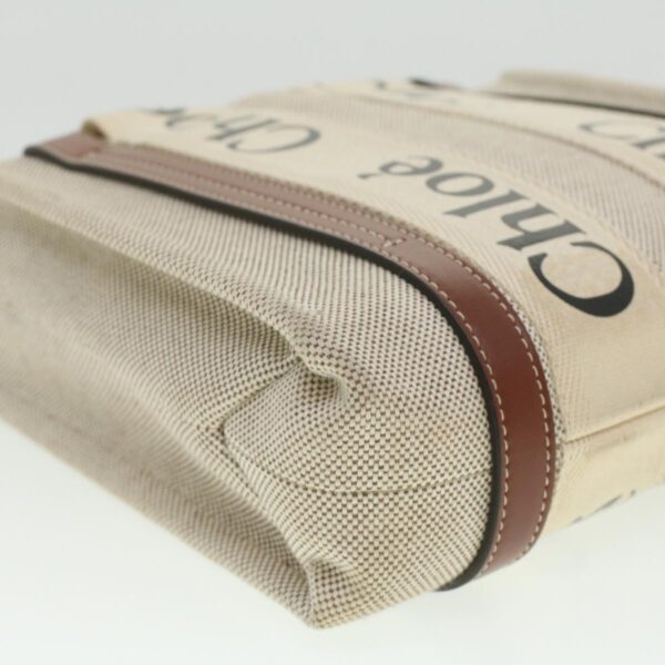 Chloe Woody Hand Bag Canvas 2way Gray Brown 37269A