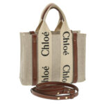 Chloe Woody Hand Bag Canvas 2way Gray Brown 37269A