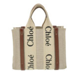 Chloe Woody Hand Bag Canvas 2way Gray Brown 37269A