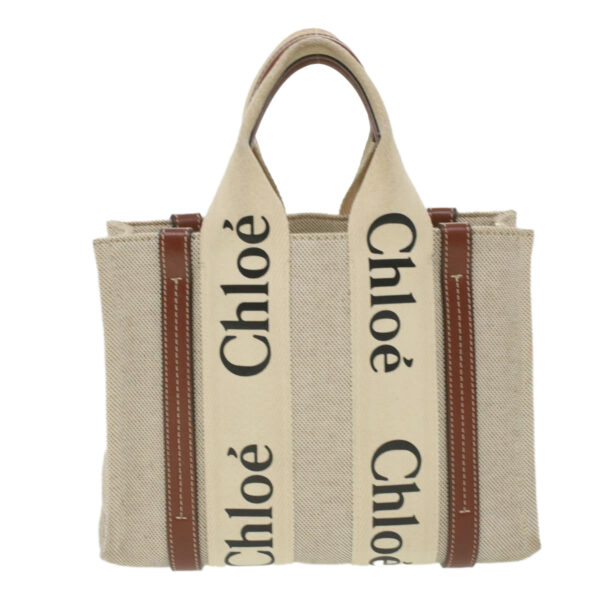 Chloe Woody Hand Bag Canvas 2way Gray Brown 37269A