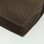 CELINE Macadam Canvas Hand Bag PVC Leather Brown  37308