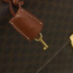 CELINE Macadam Canvas Hand Bag PVC Leather Brown  37308