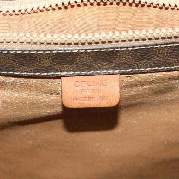 CELINE Macadam Canvas Hand Bag PVC Leather Brown  37308