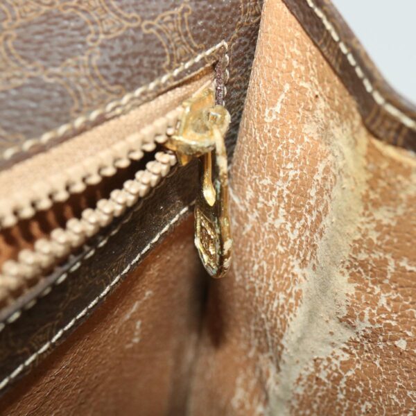CELINE Macadam Canvas Hand Bag PVC Leather Brown  37308