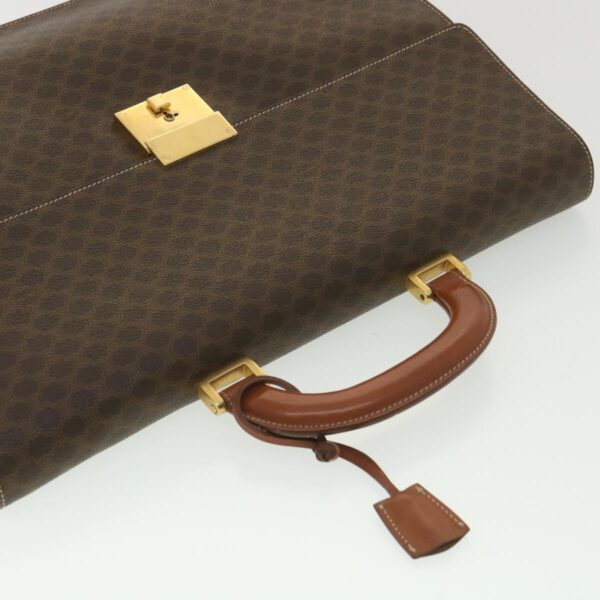 CELINE Macadam Canvas Hand Bag PVC Leather Brown  37308