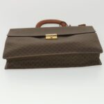 CELINE Macadam Canvas Hand Bag PVC Leather Brown  37308