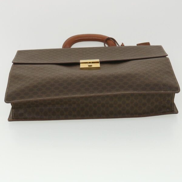 CELINE Macadam Canvas Hand Bag PVC Leather Brown  37308