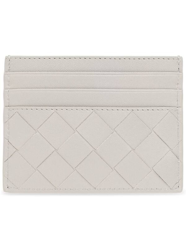 Bottega Veneta Intrecciato Leather Card Wallet Grey