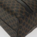 CELINE Macadam Canvas Hand Bag PVC Leather Black  37689