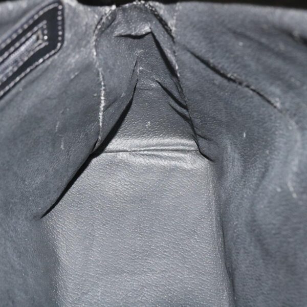 CELINE Macadam Canvas Hand Bag PVC Leather Black  37689