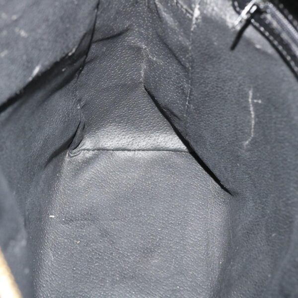 CELINE Macadam Canvas Hand Bag PVC Leather Black  37689