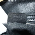 CELINE Macadam Canvas Hand Bag PVC Leather Black  37689