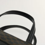 CELINE Macadam Canvas Hand Bag PVC Leather Black  37689
