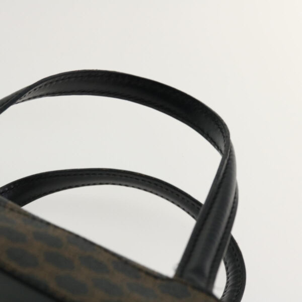 CELINE Macadam Canvas Hand Bag PVC Leather Black  37689