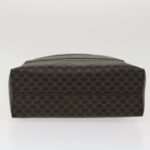 CELINE Macadam Canvas Hand Bag PVC Leather Black  37689