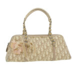 CHRISTIAN DIOR trotter romantic Flower Shoulder Bag Beige 03-BO-1025  37747